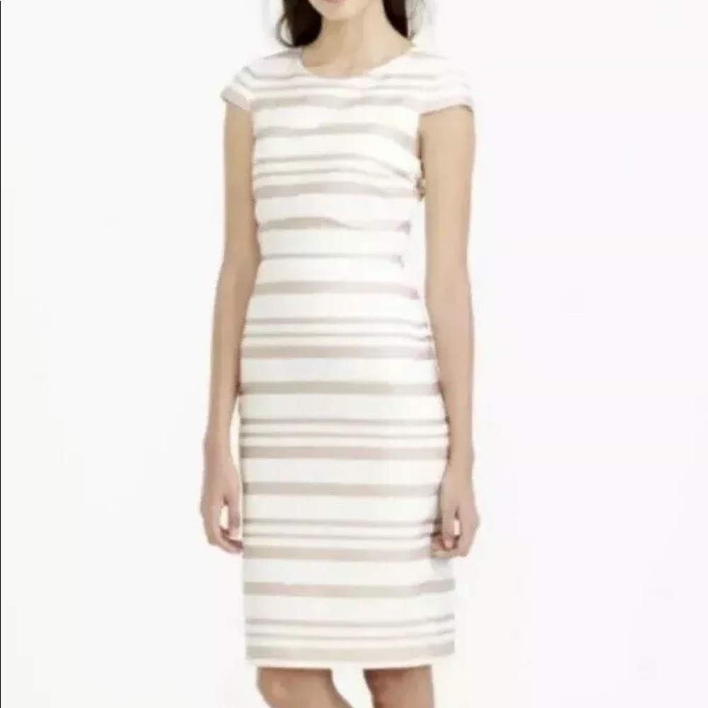 JCrew blush and white stripped Dress